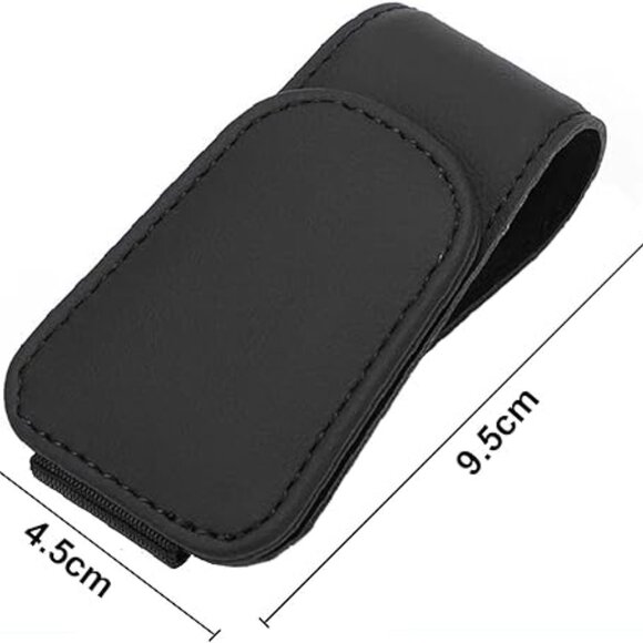 Sunglass Holder for Car, Magnetic Leather Sunglasses Eyeglasses Hanger Clip, New - Picture 4 of 6